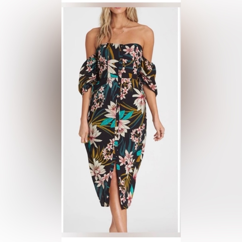Billabong midi off the shoulder dress medium
